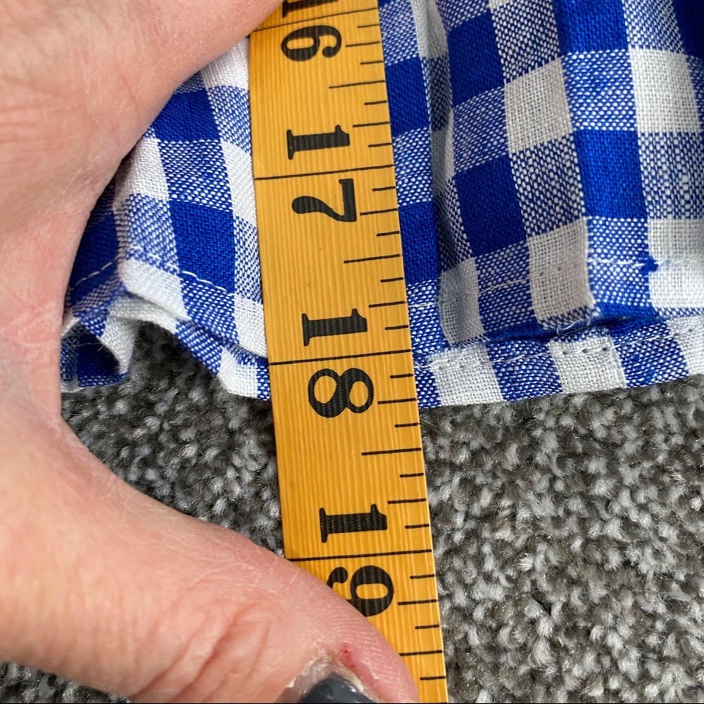 J. Crew Gingham Pleated Mini Royal Blue & White - Picture 5 of 6